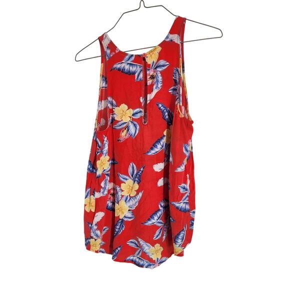 Old Navy Pink Tropical Floral Tank Top - Women's Medium - Picture 2 of 4
